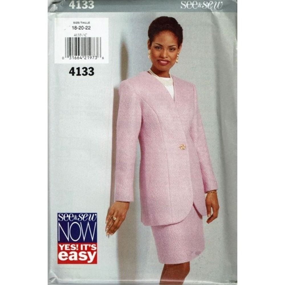 Butterick Sewing Pattern Misses 18-22 See and Sew 4133 Jacket Skirt Top Uncut FF